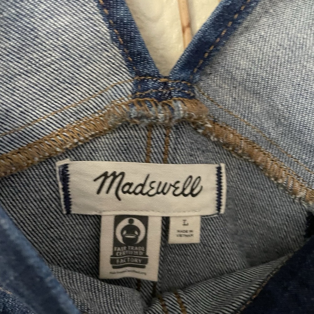 Madewell Bib Denim Overalls  Faded Rancher Y2K Utilitarian 90s Sz L‎ B24 - Picture 5 of 5